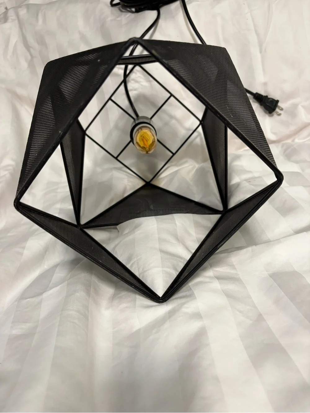 Black Geometric Metal Table Lamp Accent Light